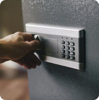 Safe locksmith opening a safe